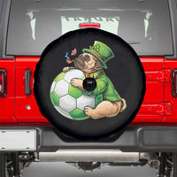 Lucky Pug Soccer Lover Spare Tire Cover St Paddys Day Irish Football Gift