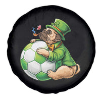Lucky Pug Soccer Lover Spare Tire Cover St Paddys Day Irish Football Gift