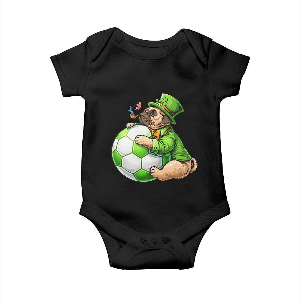 Lucky Pug Soccer Lover Baby Onesie St Paddys Day Irish Football Gift
