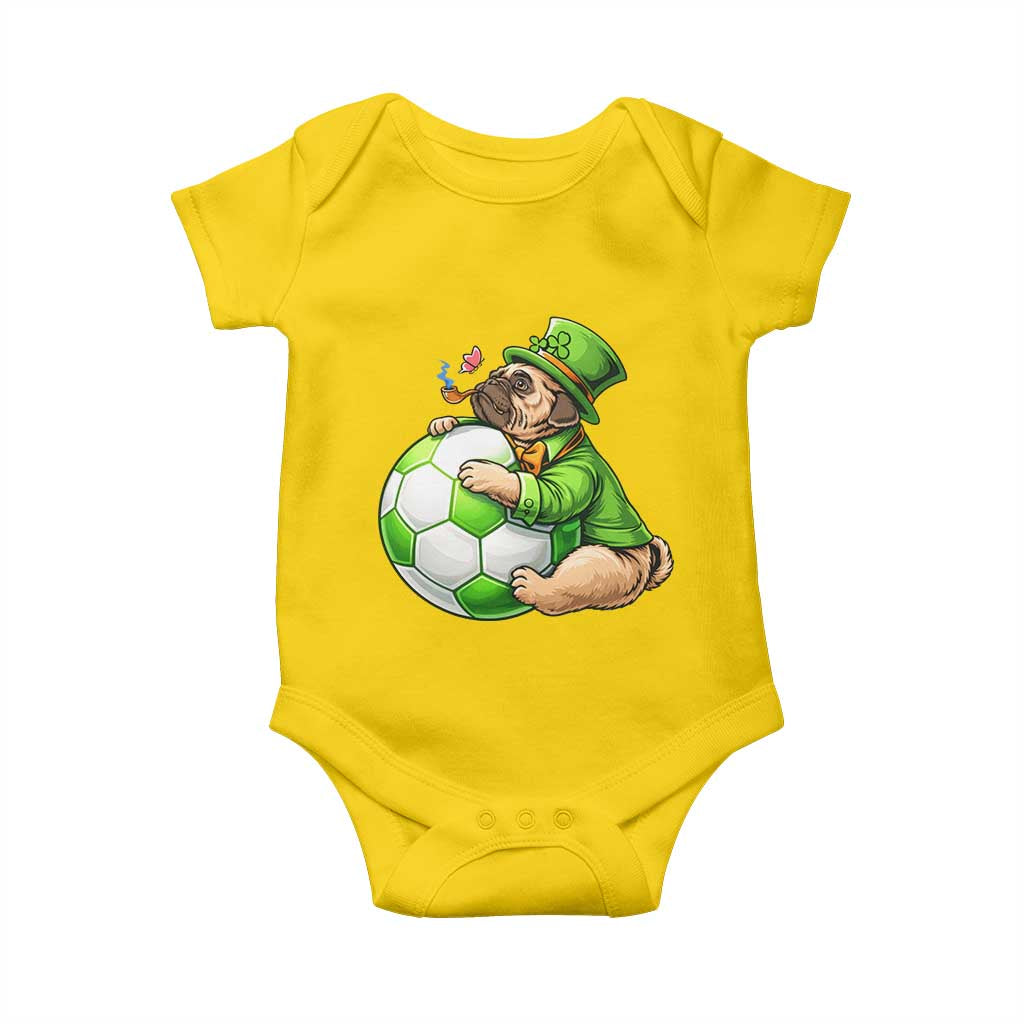 Lucky Pug Soccer Lover Baby Onesie St Paddys Day Irish Football Gift