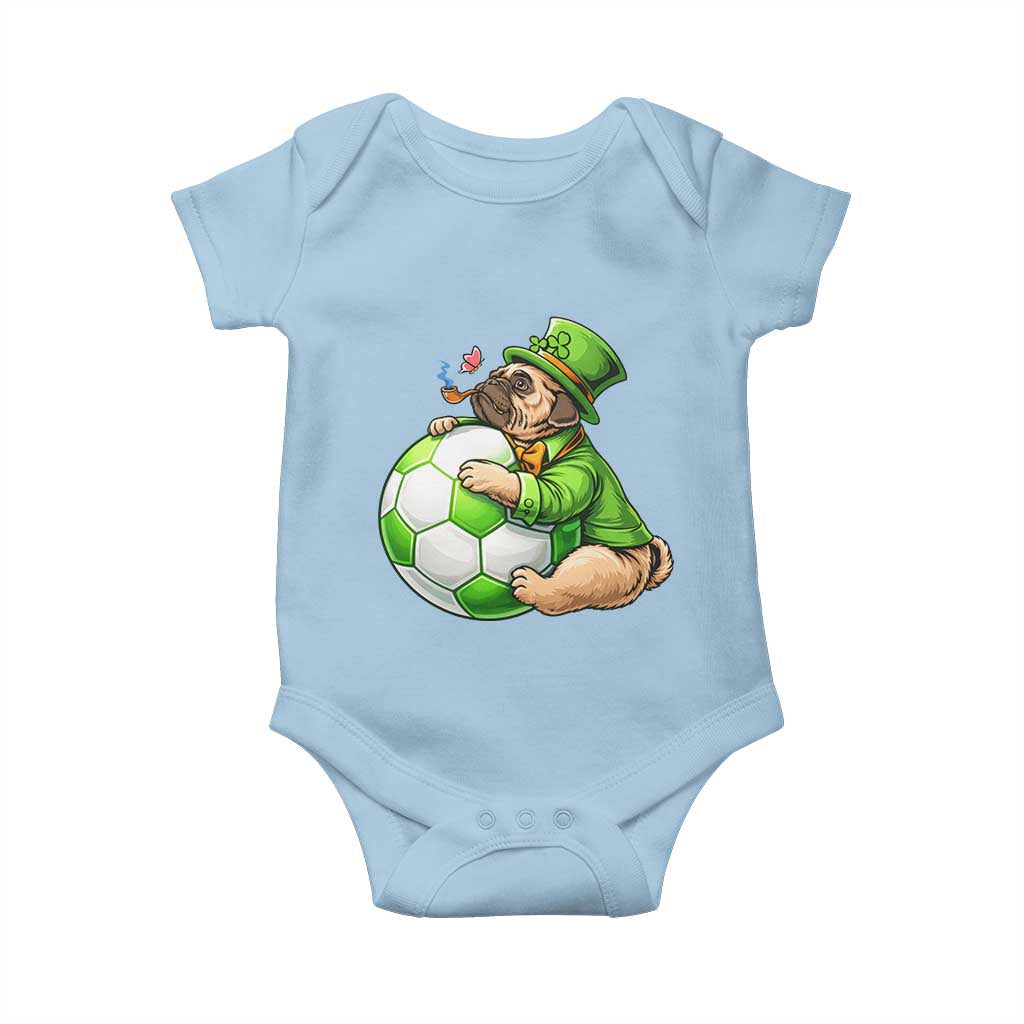 Lucky Pug Soccer Lover Baby Onesie St Paddys Day Irish Football Gift