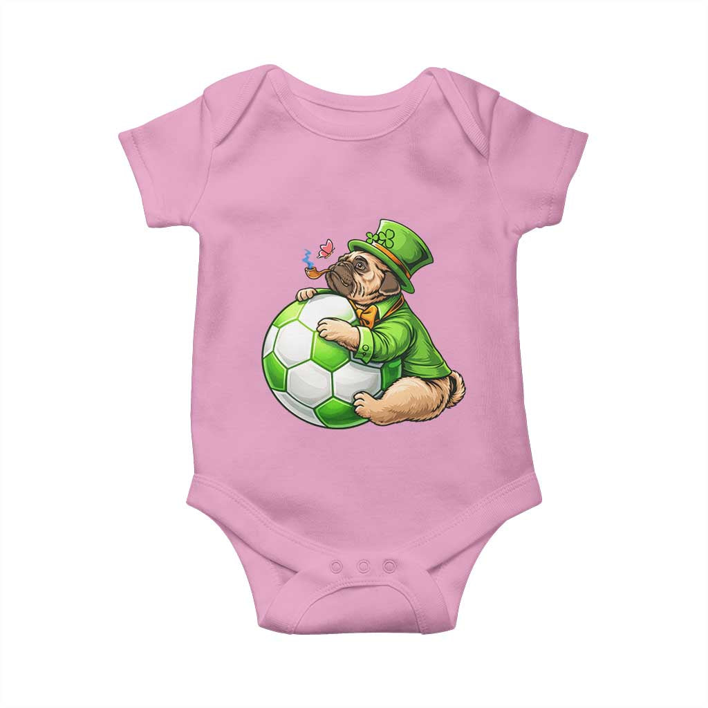 Lucky Pug Soccer Lover Baby Onesie St Paddys Day Irish Football Gift