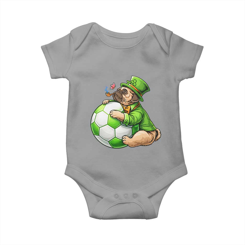 Lucky Pug Soccer Lover Baby Onesie St Paddys Day Irish Football Gift