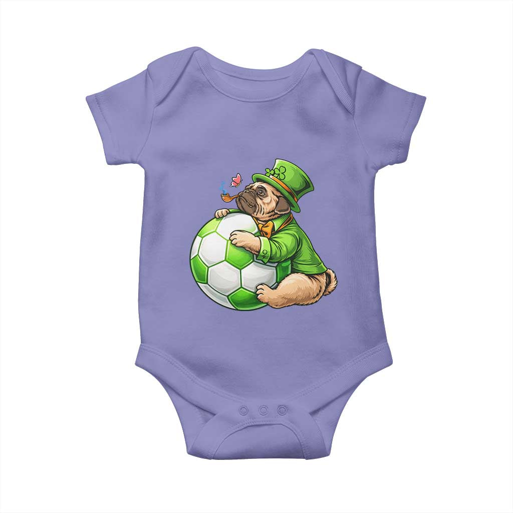 Lucky Pug Soccer Lover Baby Onesie St Paddys Day Irish Football Gift