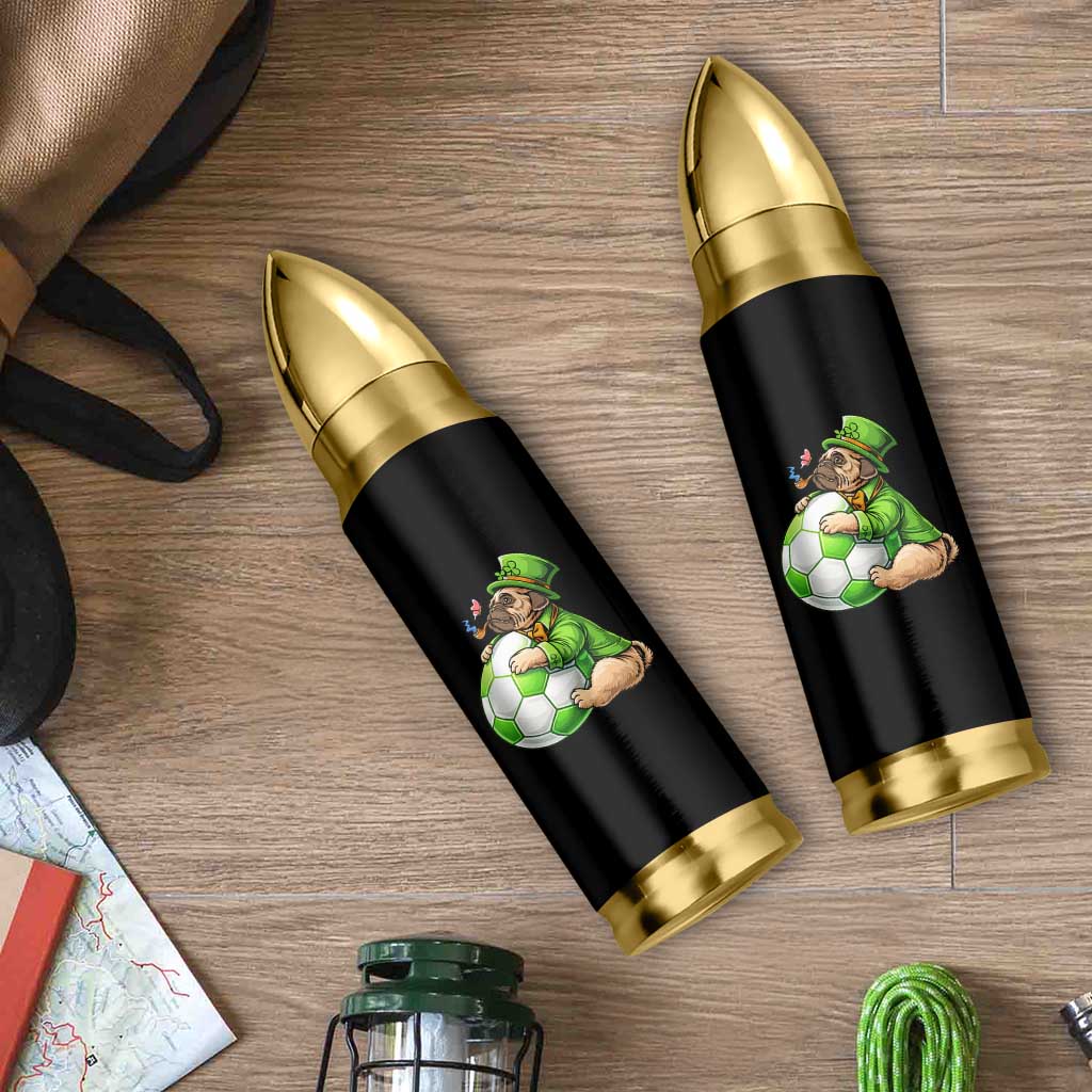 Lucky Pug Soccer Lover Bullet Tumbler St Paddys Day Irish Football Gift