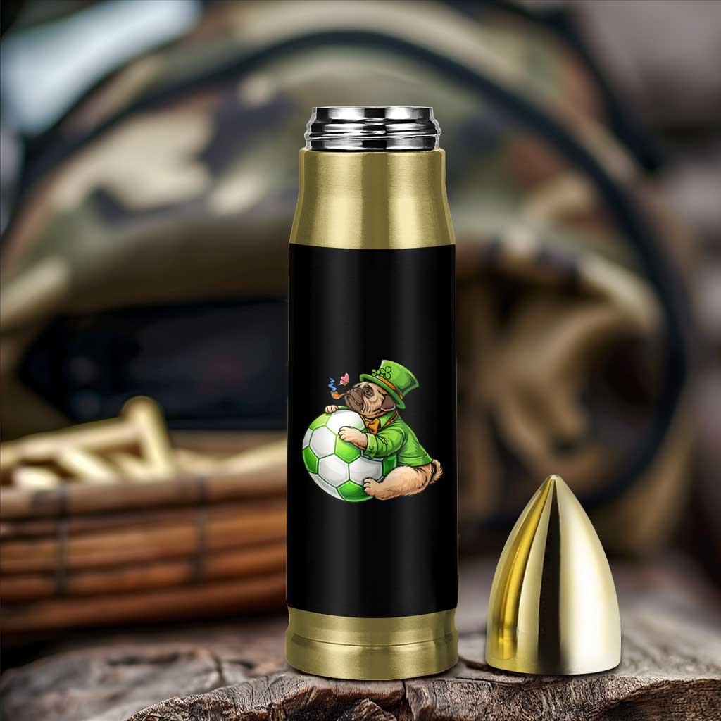 Lucky Pug Soccer Lover Bullet Tumbler St Paddys Day Irish Football Gift