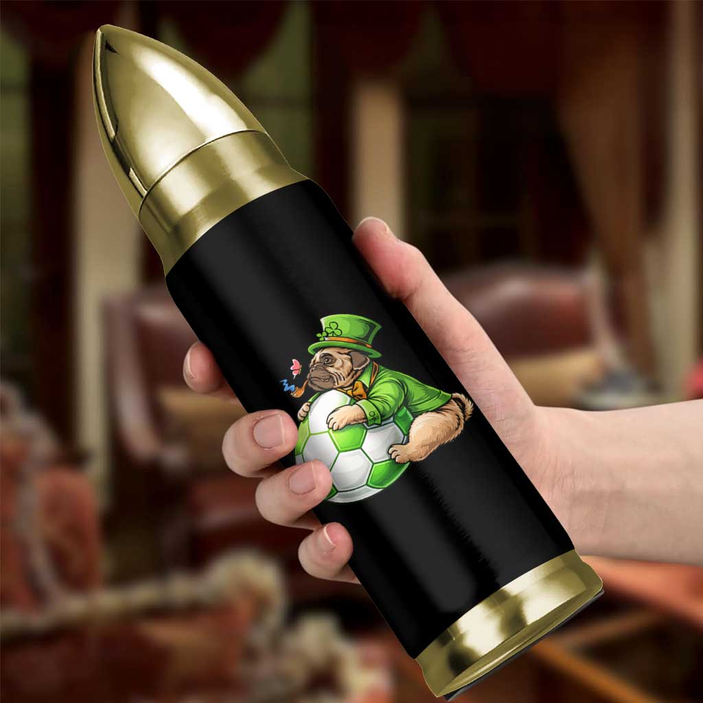 Lucky Pug Soccer Lover Bullet Tumbler St Paddys Day Irish Football Gift