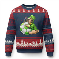 Lucky Pug Soccer Lover Ugly Christmas Sweater St Paddys Day Irish Football Gift