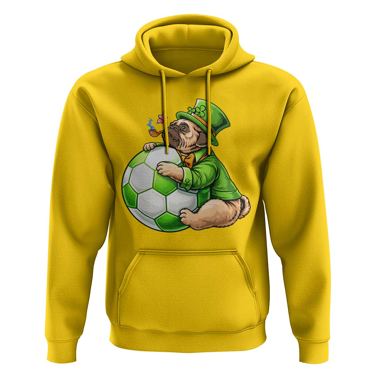 Lucky Pug Soccer Lover Hoodie St Paddys Day Irish Football Gift