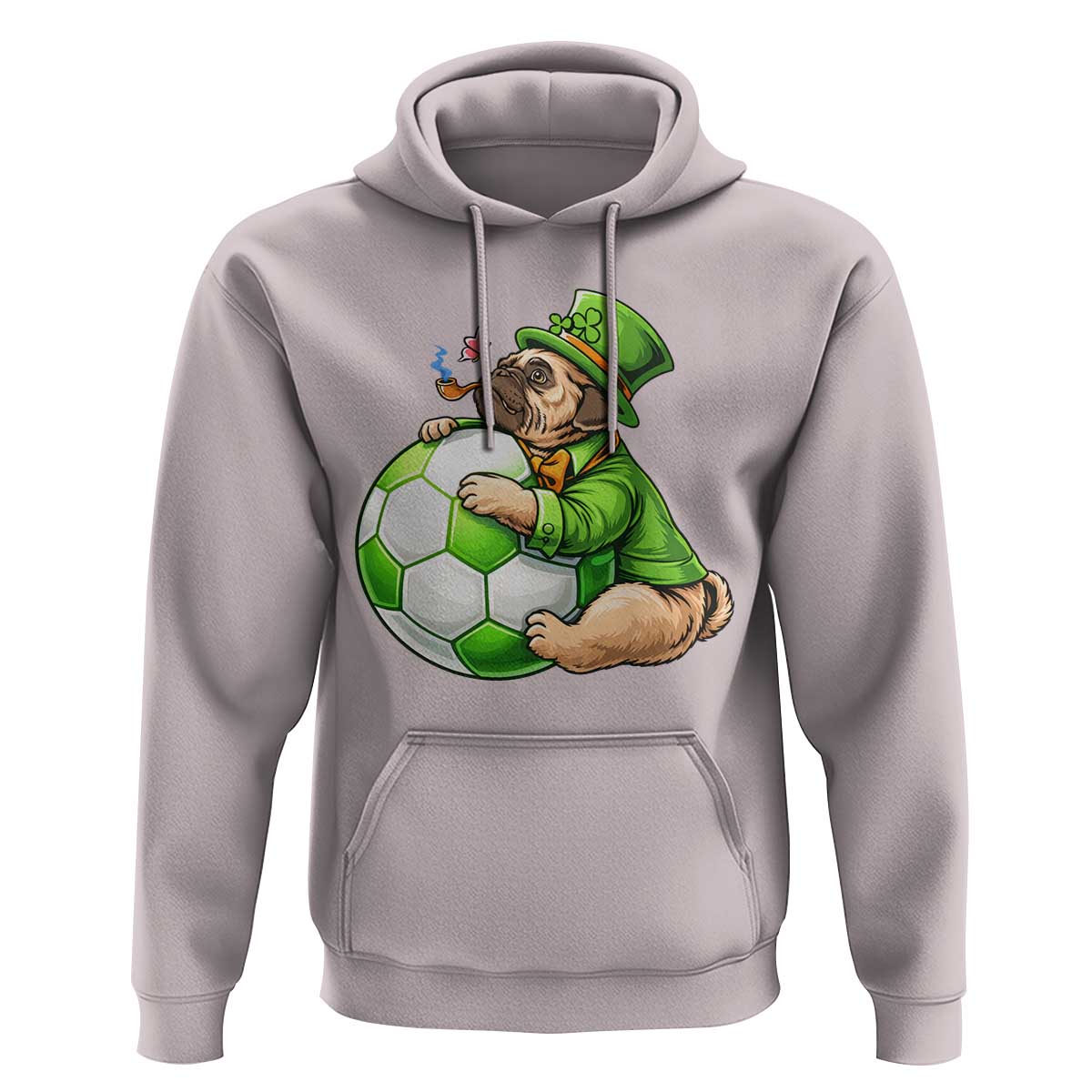 Lucky Pug Soccer Lover Hoodie St Paddys Day Irish Football Gift