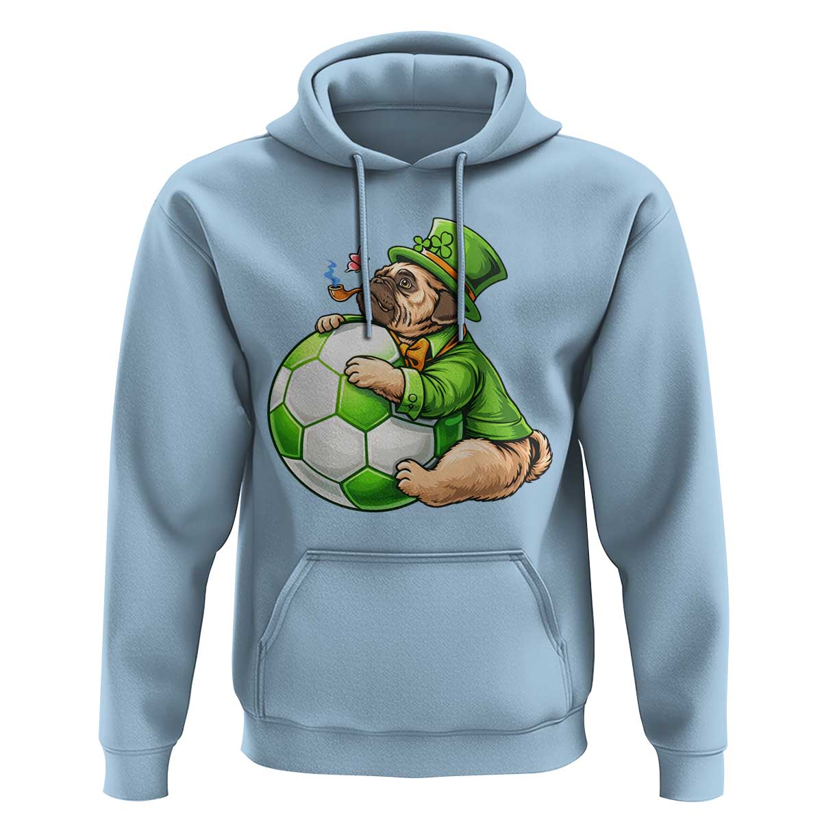 Lucky Pug Soccer Lover Hoodie St Paddys Day Irish Football Gift