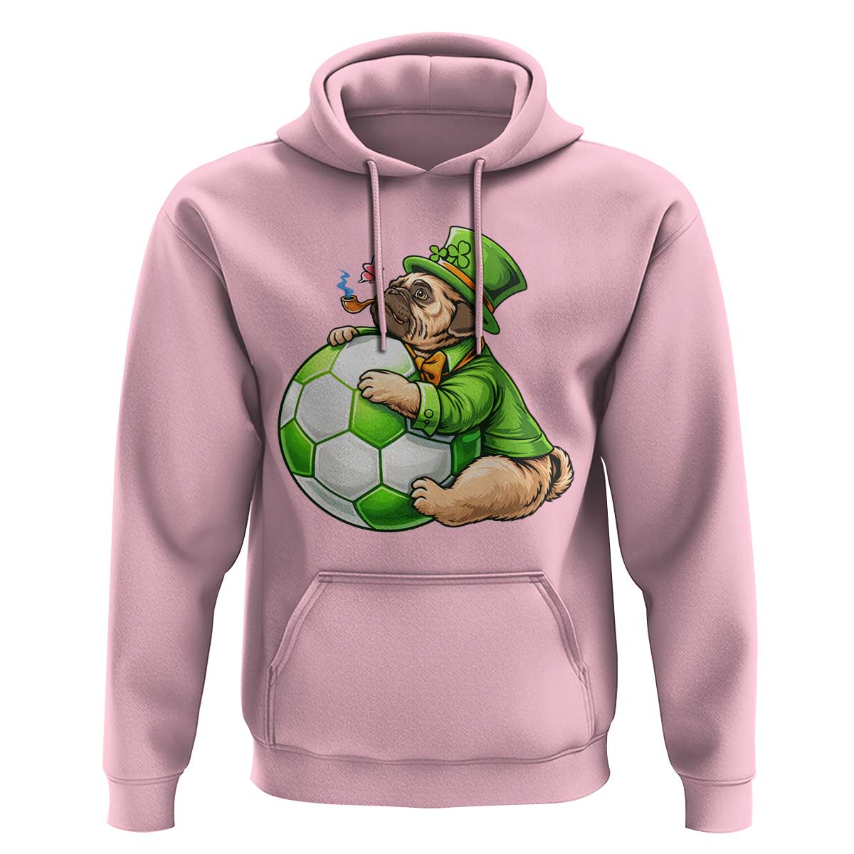 Lucky Pug Soccer Lover Hoodie St Paddys Day Irish Football Gift