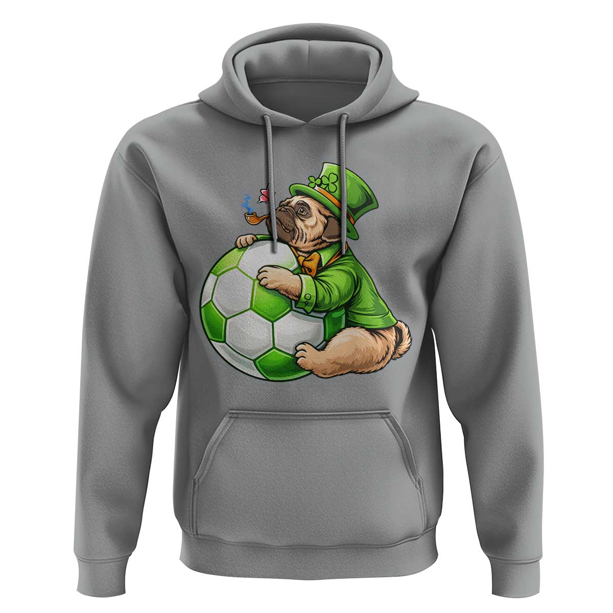 Lucky Pug Soccer Lover Hoodie St Paddys Day Irish Football Gift
