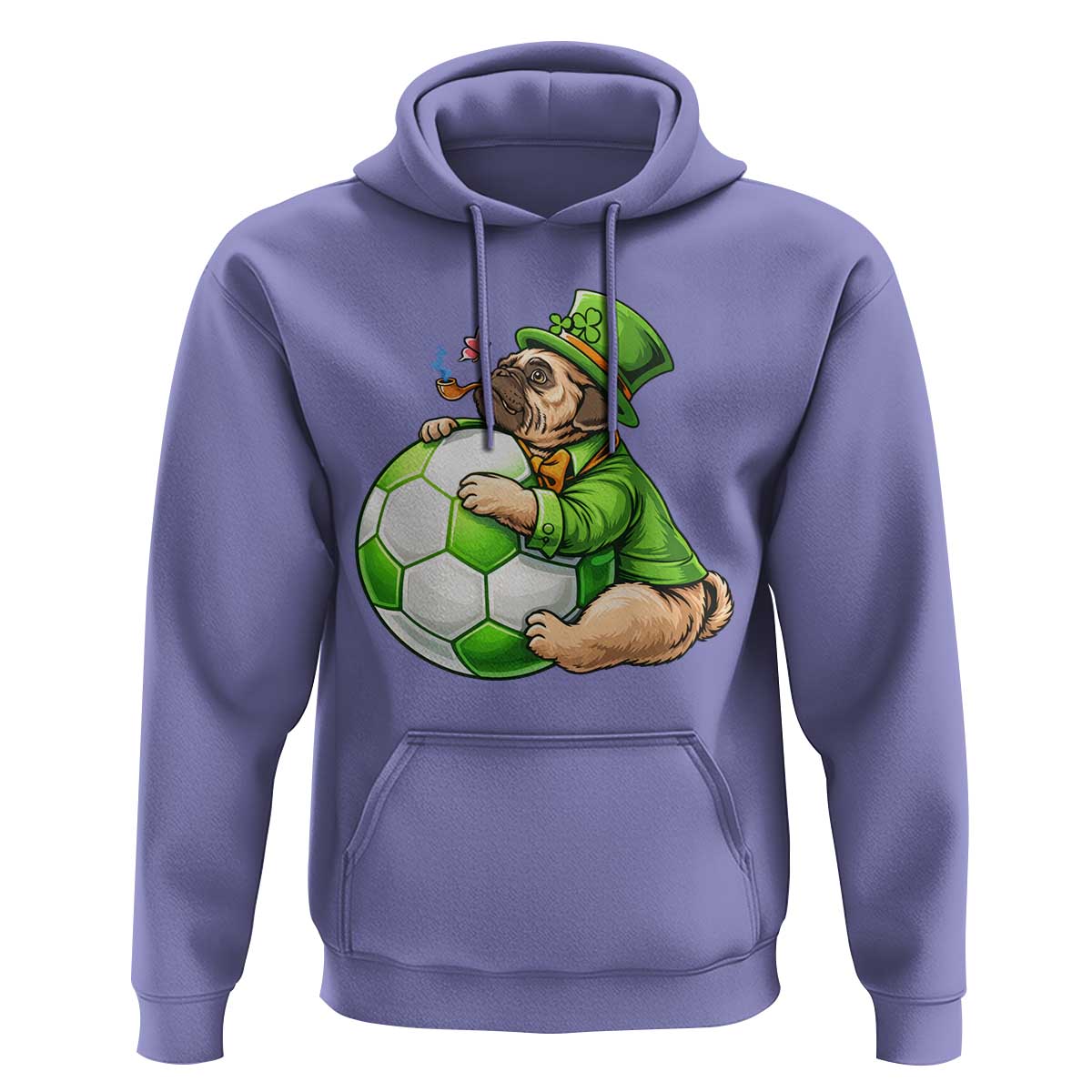 Lucky Pug Soccer Lover Hoodie St Paddys Day Irish Football Gift
