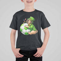 Lucky Pug Soccer Lover T Shirt For Kid St Paddys Day Irish Football Gift
