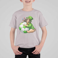Lucky Pug Soccer Lover T Shirt For Kid St Paddys Day Irish Football Gift