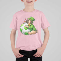 Lucky Pug Soccer Lover T Shirt For Kid St Paddys Day Irish Football Gift