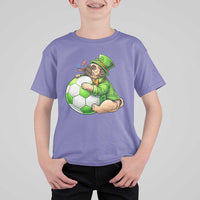 Lucky Pug Soccer Lover T Shirt For Kid St Paddys Day Irish Football Gift