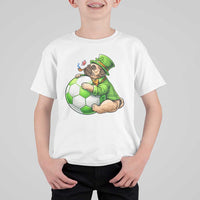 Lucky Pug Soccer Lover T Shirt For Kid St Paddys Day Irish Football Gift