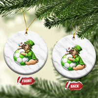 Lucky Pug Soccer Lover Ceramic Ornament St Paddys Day Irish Football Gift