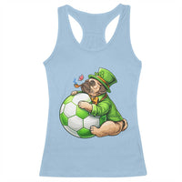 Lucky Pug Soccer Lover Racerback Tank Top St Paddys Day Irish Football Gift