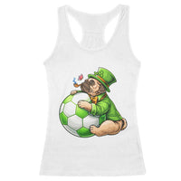 Lucky Pug Soccer Lover Racerback Tank Top St Paddys Day Irish Football Gift