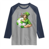 Lucky Pug Soccer Lover Raglan Shirt St Paddys Day Irish Football Gift