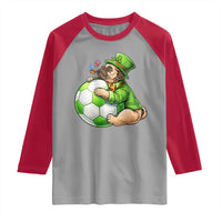 Lucky Pug Soccer Lover Raglan Shirt St Paddys Day Irish Football Gift
