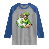 Lucky Pug Soccer Lover Raglan Shirt St Paddys Day Irish Football Gift