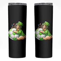 Lucky Pug Soccer Lover Skinny Tumbler St Paddys Day Irish Football Gift