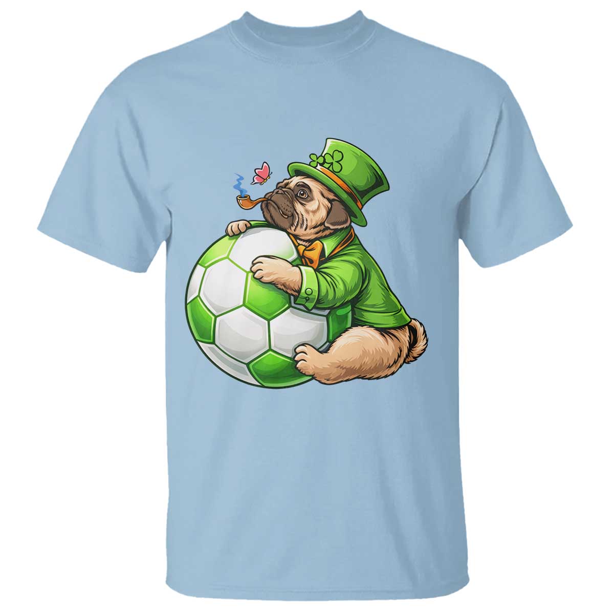 Lucky Pug Soccer Lover T Shirt St Paddys Day Irish Football Gift