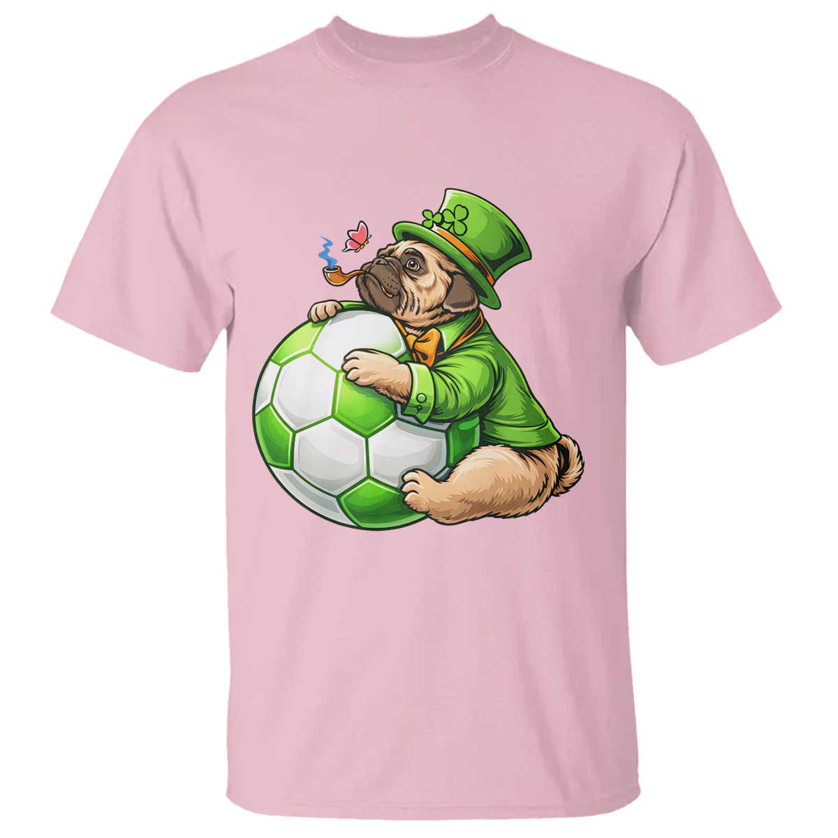 Lucky Pug Soccer Lover T Shirt St Paddys Day Irish Football Gift