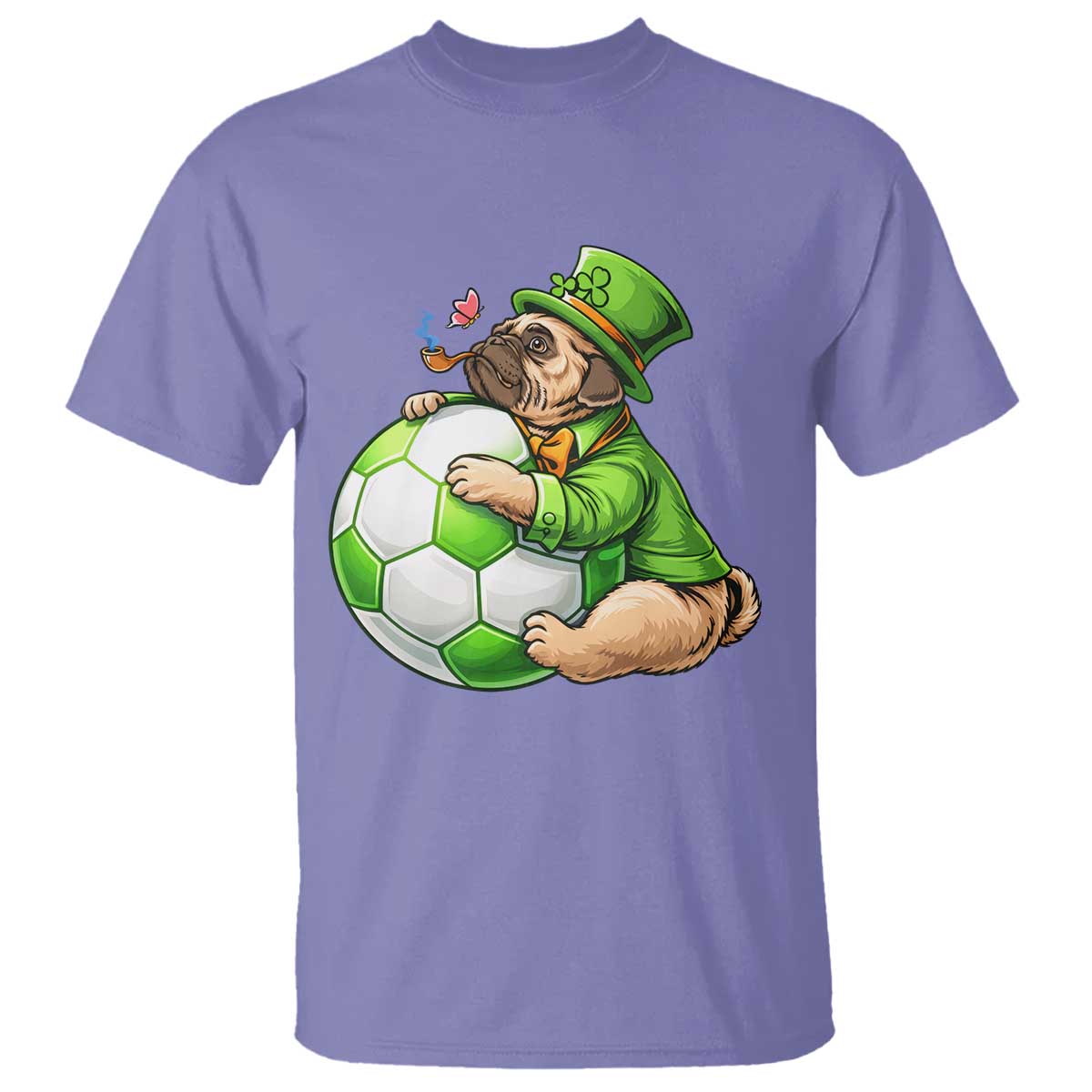Lucky Pug Soccer Lover T Shirt St Paddys Day Irish Football Gift