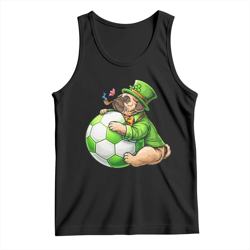 Lucky Pug Soccer Lover Tank Top St Paddys Day Irish Football Gift