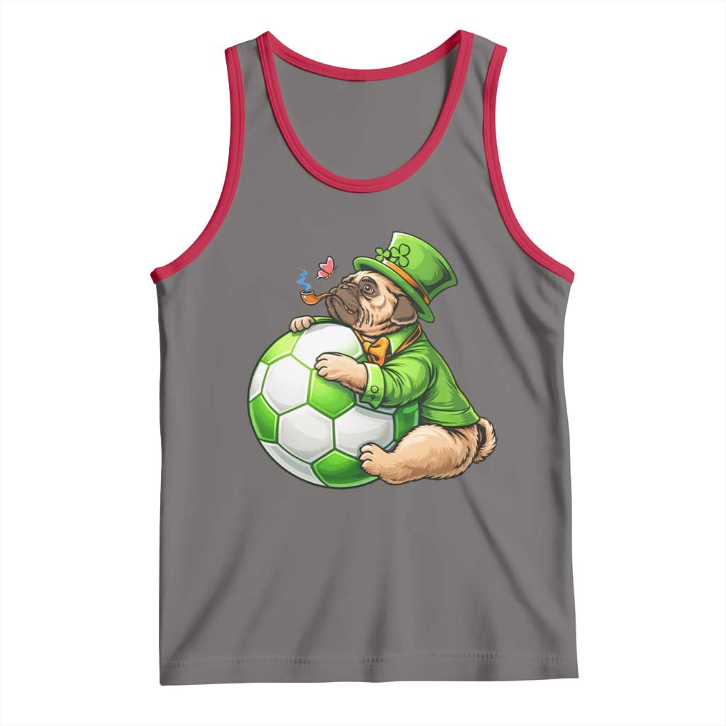 Lucky Pug Soccer Lover Tank Top St Paddys Day Irish Football Gift