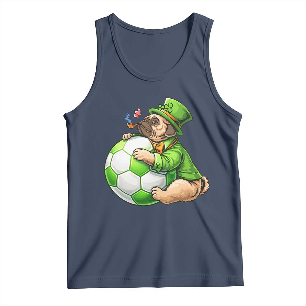 Lucky Pug Soccer Lover Tank Top St Paddys Day Irish Football Gift