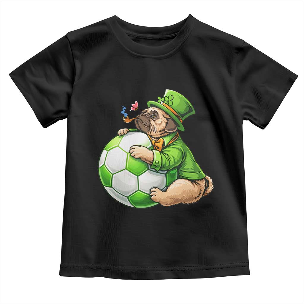 Lucky Pug Soccer Lover Toddler T Shirt St Paddys Day Irish Football Gift