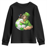 Lucky Pug Soccer Lover Youth Sweatshirt St Paddys Day Irish Football Gift