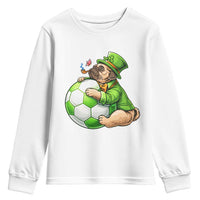 Lucky Pug Soccer Lover Youth Sweatshirt St Paddys Day Irish Football Gift
