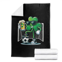 Funny Irish Shamrock Dabbing Soccer Throw Blanket St Patricks Day