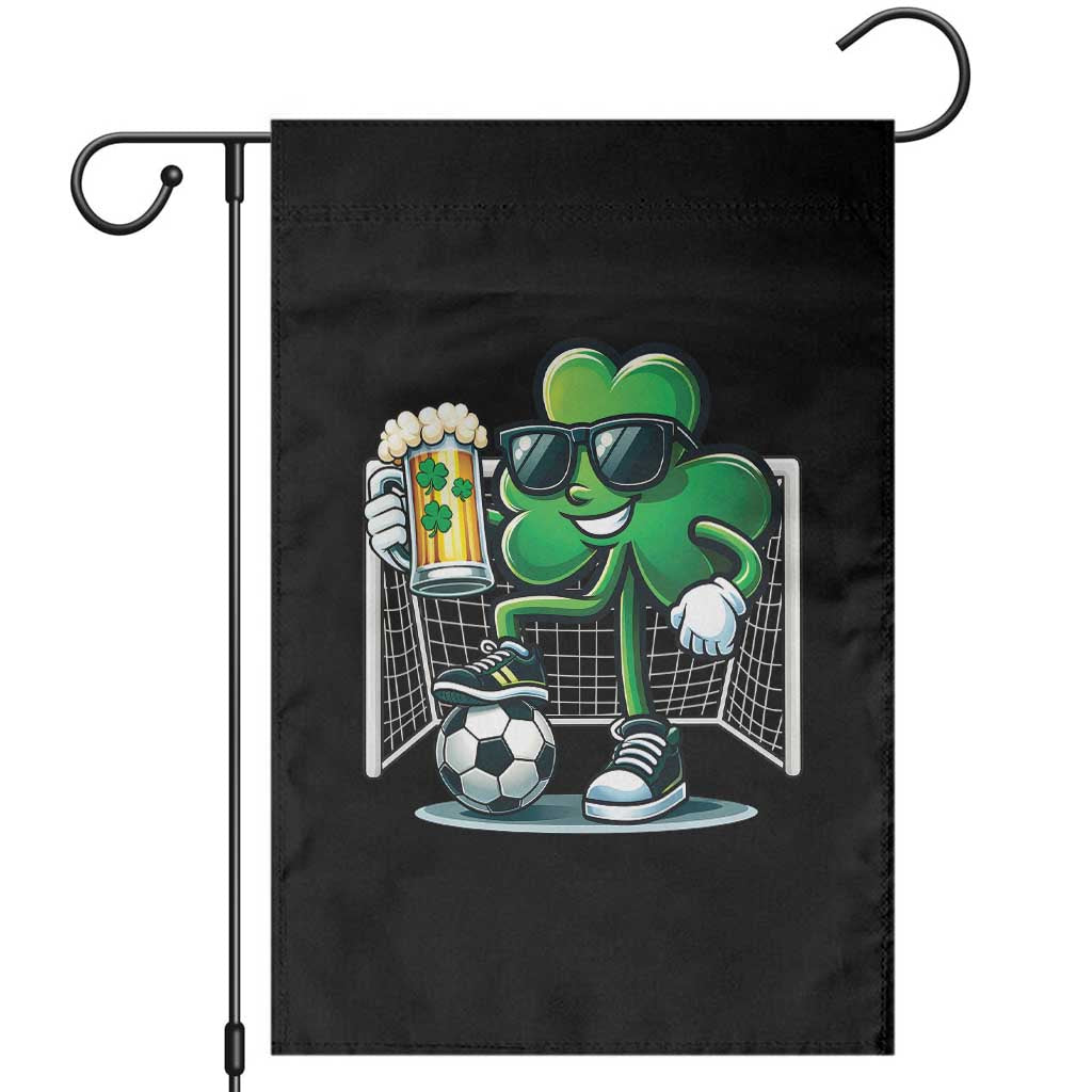 Funny Irish Shamrock Dabbing Soccer Garden Flag St Patricks Day