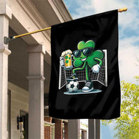 Funny Irish Shamrock Dabbing Soccer Garden Flag St Patricks Day