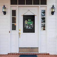 Funny Irish Shamrock Dabbing Soccer Garden Flag St Patricks Day
