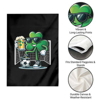 Funny Irish Shamrock Dabbing Soccer Garden Flag St Patricks Day