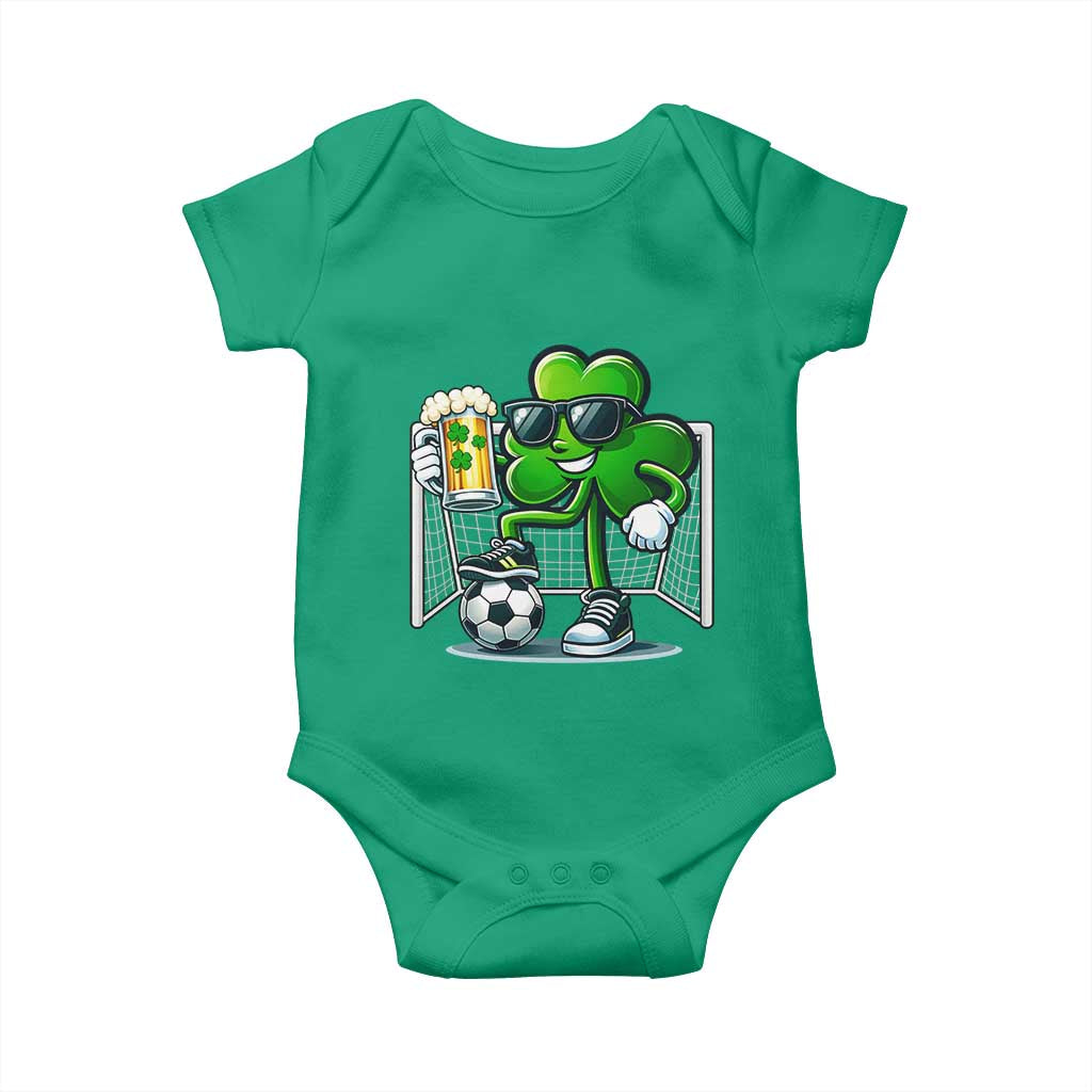 Funny Irish Shamrock Dabbing Soccer Baby Onesie St Patricks Day