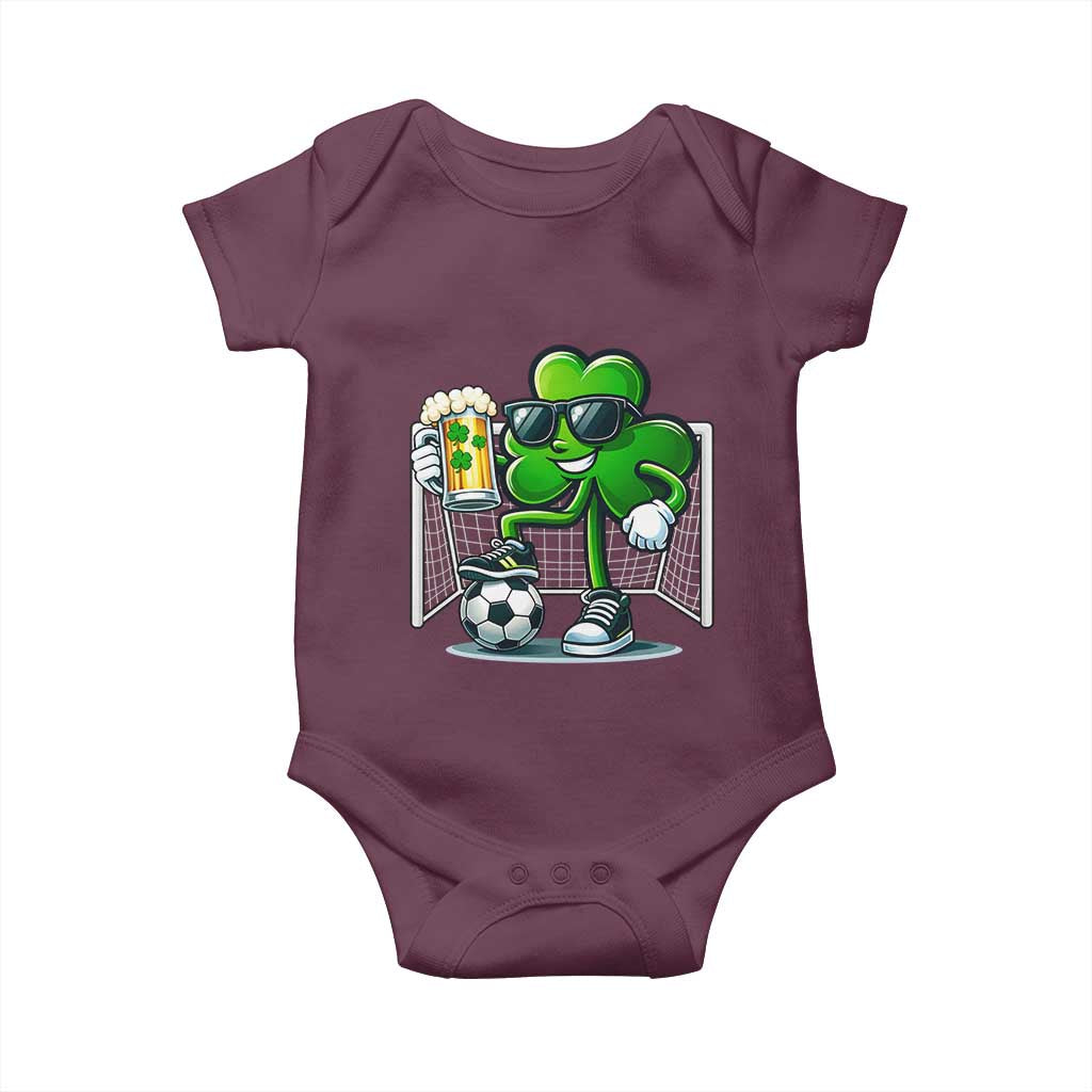 Funny Irish Shamrock Dabbing Soccer Baby Onesie St Patricks Day
