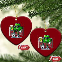 Funny Irish Shamrock Dabbing Soccer Ceramic Ornament St Patricks Day