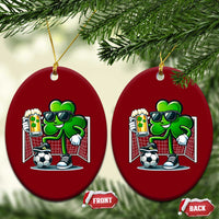 Funny Irish Shamrock Dabbing Soccer Ceramic Ornament St Patricks Day