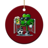 Funny Irish Shamrock Dabbing Soccer Ceramic Ornament St Patricks Day