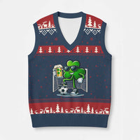 Funny Irish Shamrock Dabbing Soccer V-Neck Knit Sweater Vest St Patricks Day